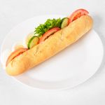 Egg og rekesalat-baguette