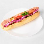 Leverposteibaguette med bacon